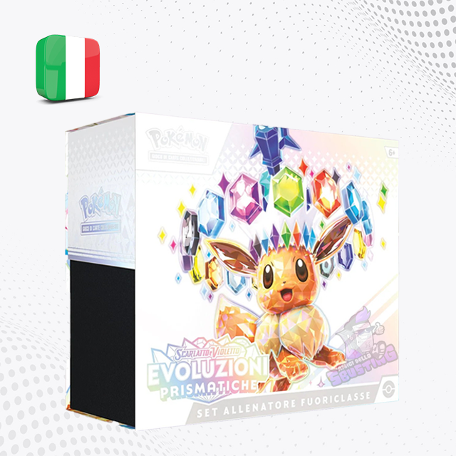 Box Pokemon Evoluzioni Prismatiche set allenatore fuoriclasse di carte collezionabili TCG