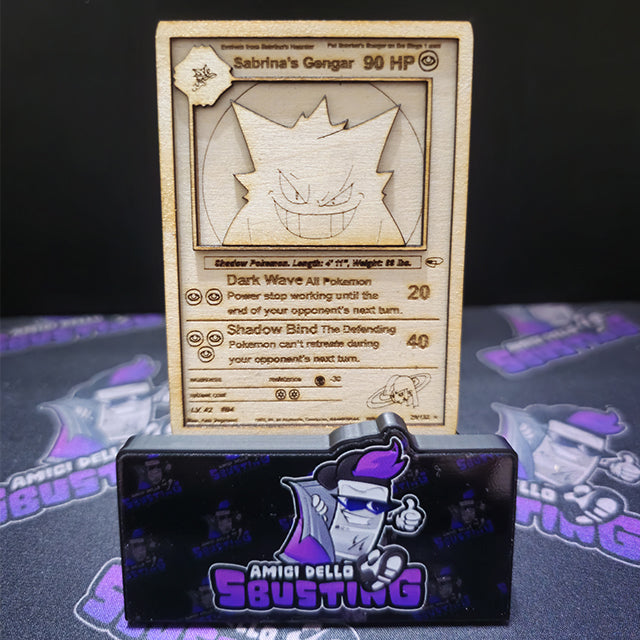 Carta Pokémon Multistrato in Legno - Gengar