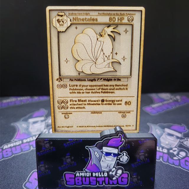 Carta Pokémon Multistrato in Legno - Ninetales