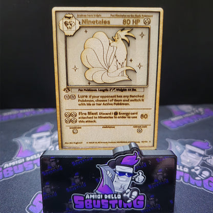 Carta Pokémon Multistrato in Legno - Ninetales