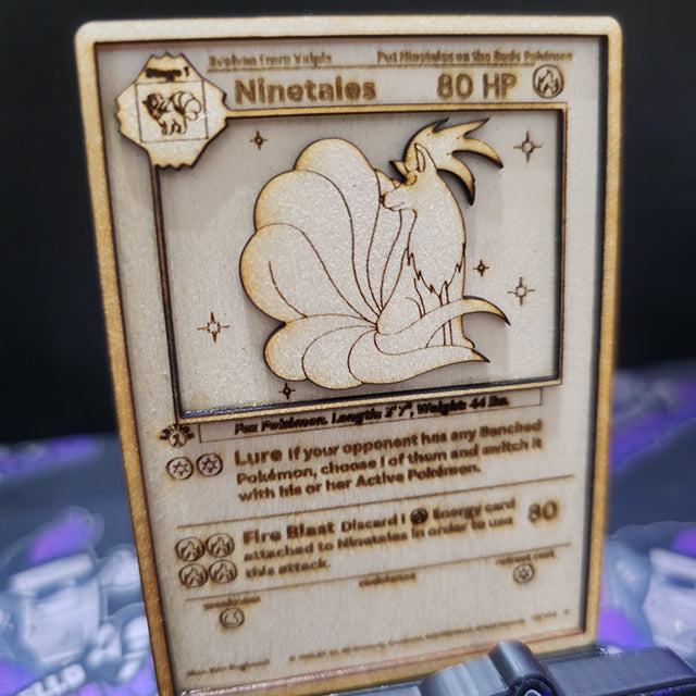 Carta Pokémon Multistrato in Legno - Ninetales