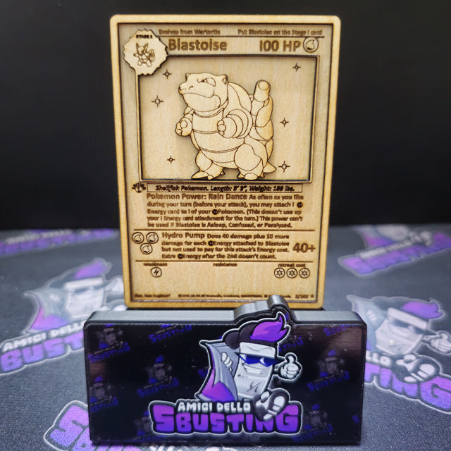 Carta Pokémon Multistrato in Legno - Blastoise