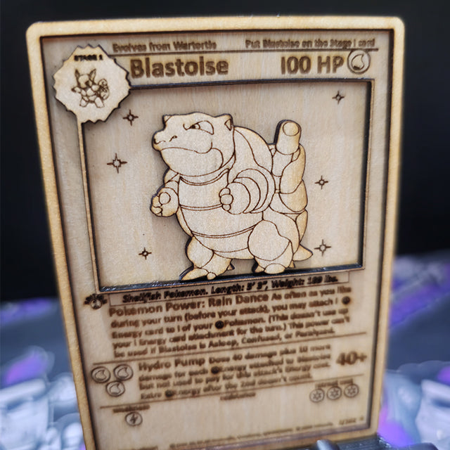 Carta Pokémon Multistrato in Legno - Blastoise