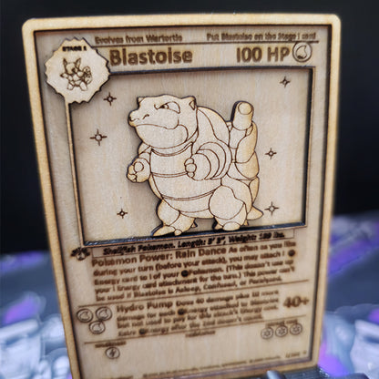 Carta Pokémon Multistrato in Legno - Blastoise