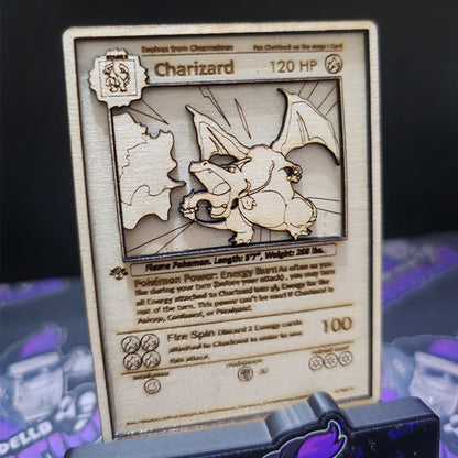 Carta Pokémon Multistrato in Legno - Charizard