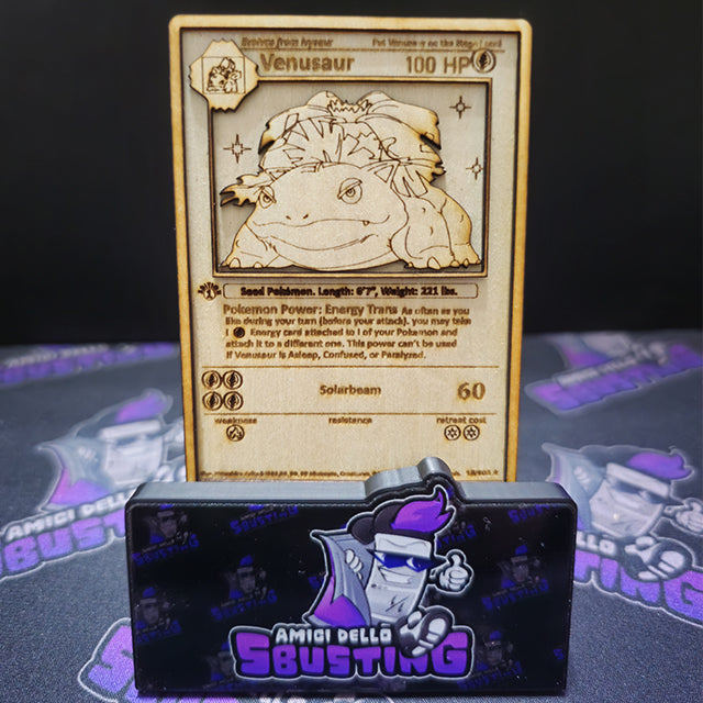 Carta Pokémon Multistrato in Legno - Venusaur