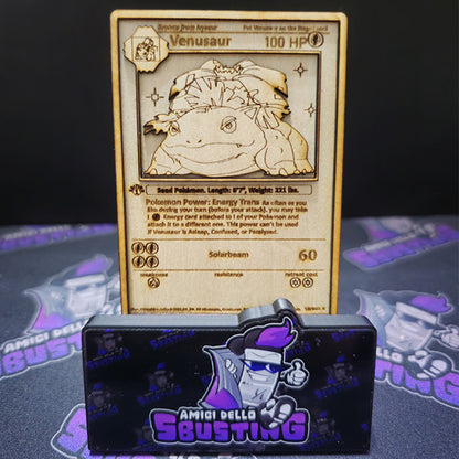 Carta Pokémon Multistrato in Legno - Venusaur