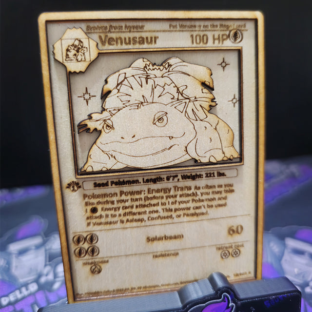 Carta Pokémon Multistrato in Legno - Venusaur